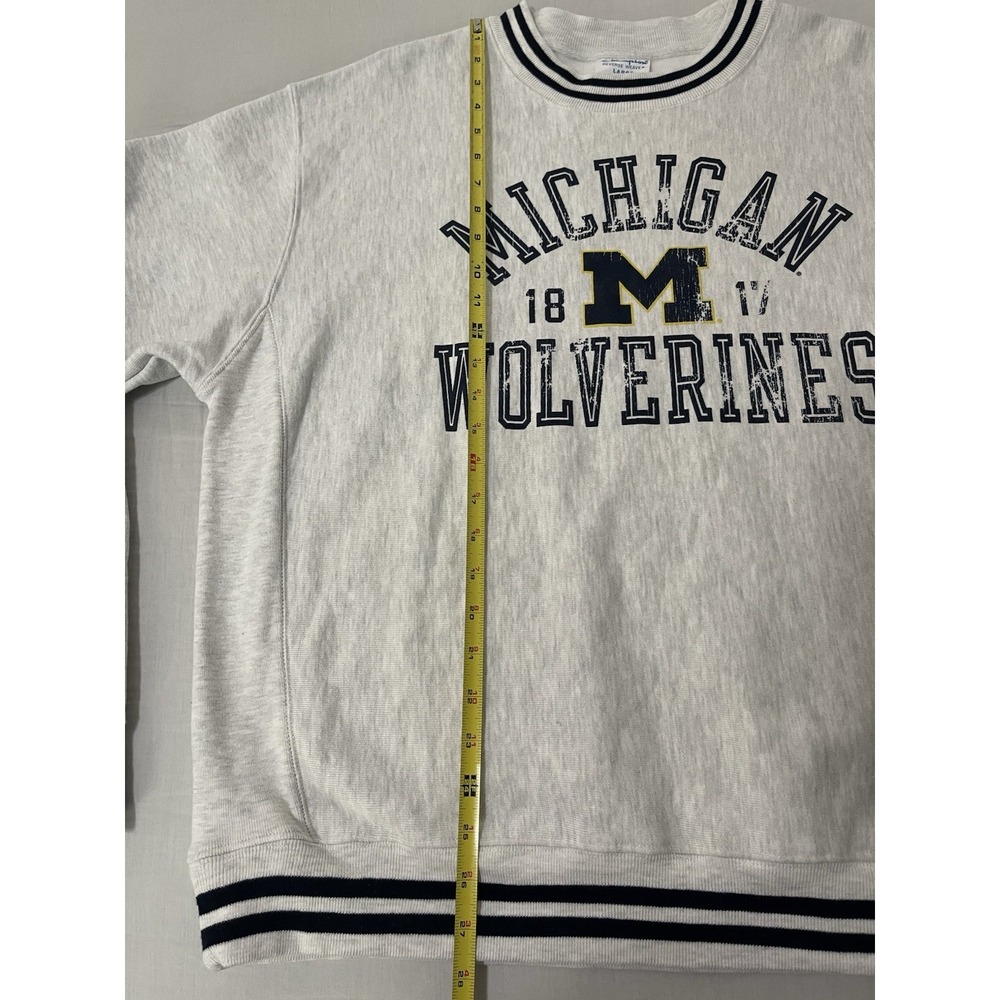 Michigan Wolverines Champion Reverse Weave Crew Neck Sweatshirt Size L - Picture 4 of 6